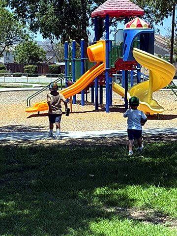 Race you to the slides!